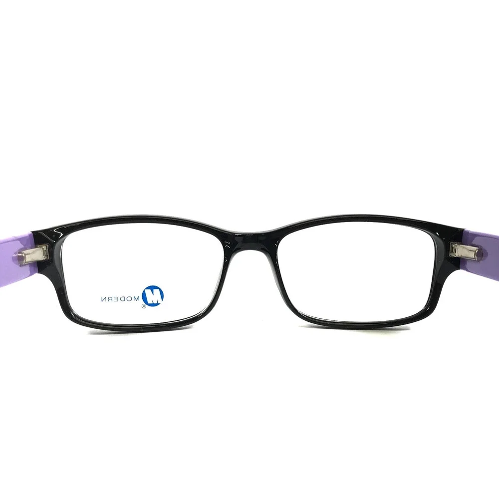 Modern Eyeglasses Frames CHILL BLACK/LILAC Rectangle Full Rim 51-17-140